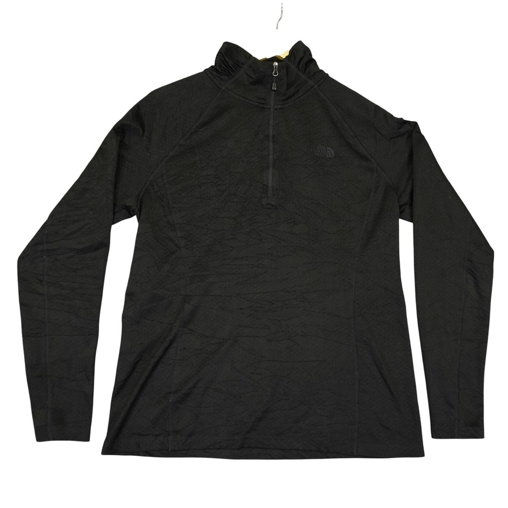 The North Face Pullover Womens Large Black Quarter Zip Long Sleeve Active